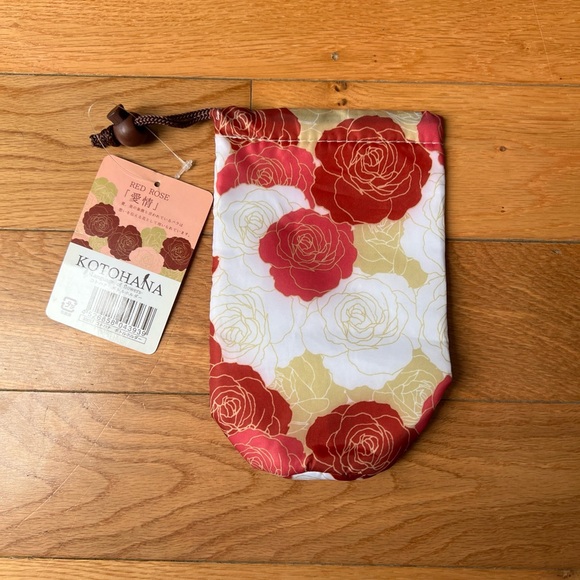 NWT Kotohana From Japan Floral Multicolor Drawstring Pouch - Picture 3 of 7